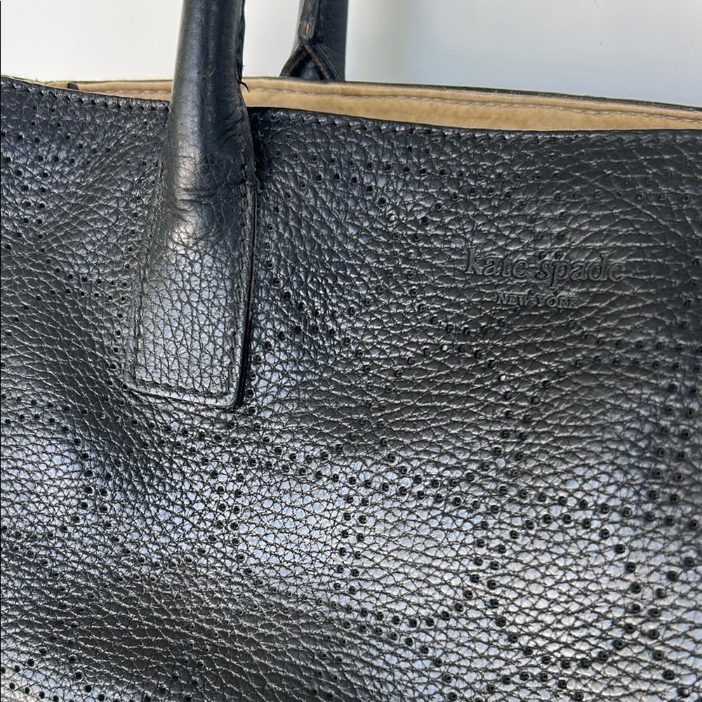 Vintage Kate Spade Perforated Leather Bagguette Purse Shoulder Bag